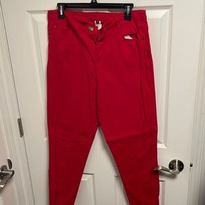 XL Red 5 Pocket Stretchy Skinny Pants